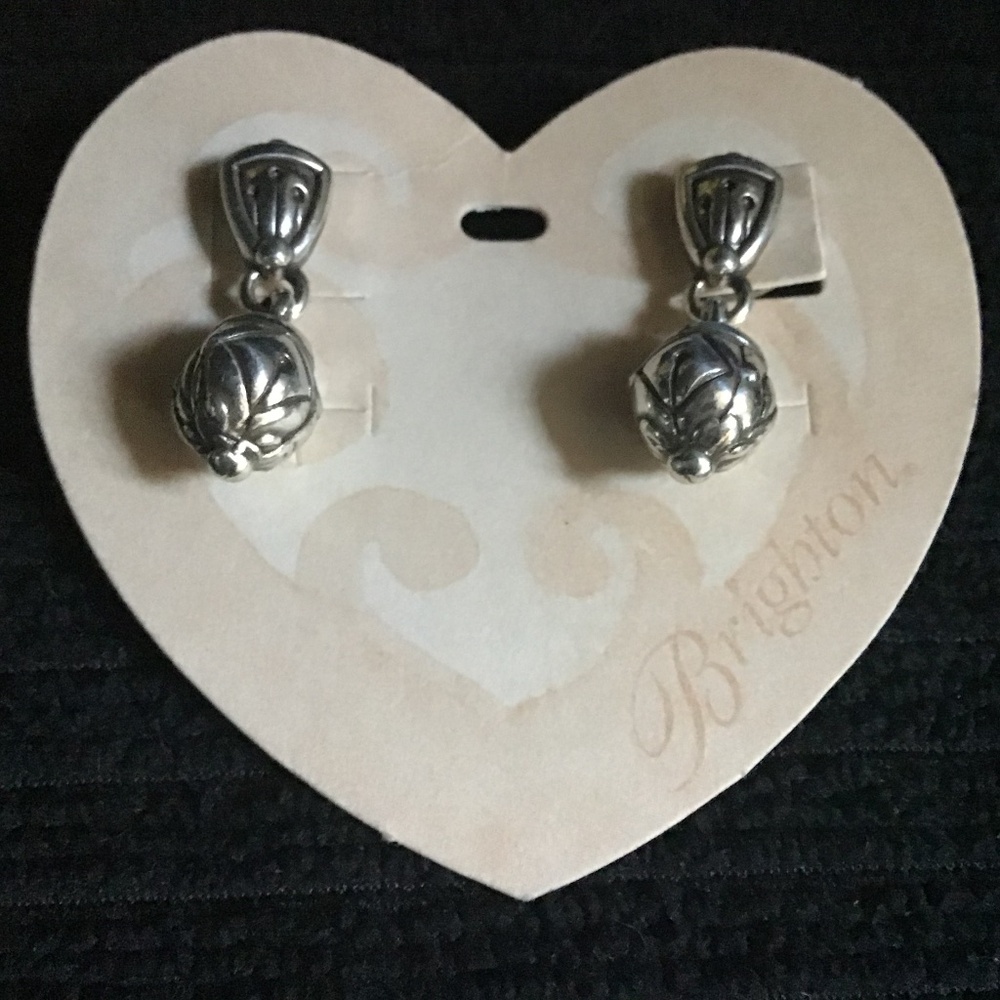 New Brighton silver toned drop post earrings